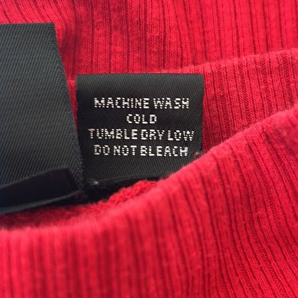 Stefano Basics Women’s Red Ribbed Mock Turtleneck Size 18/20 - Picture 7 of 9